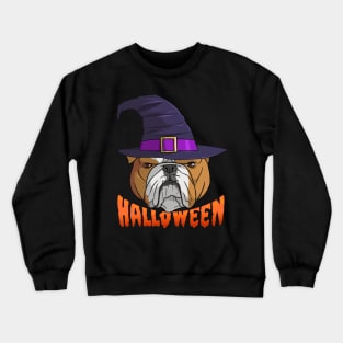 English Bulldog Witch Happy Halloween Crewneck Sweatshirt